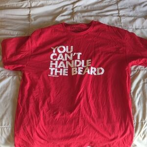 Red Short Sleeve Tee with Bold Graphic